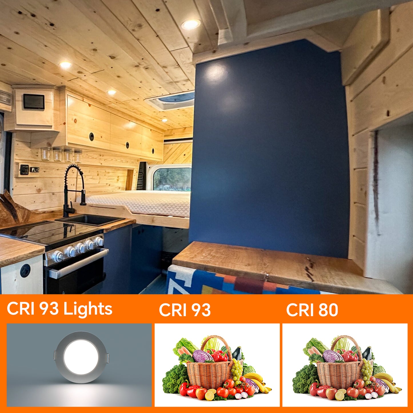 CamperXlite 12V Bi-color LED Puck Light, RV Recessed Mount LED Down Light with Integral Switch for Motorhome Boat Interior Ceiling Under Cabinet Lighting, 76mm 2.5W Dual Color