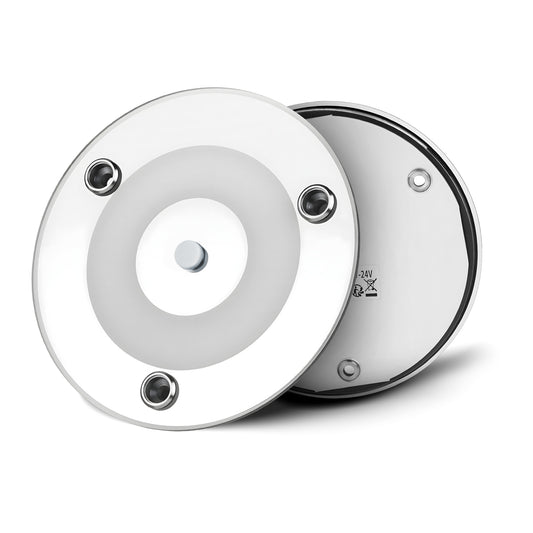 4" RV Boat LED Dome Light 12V Acrylic Interior Light for Motorhome Yachts Trailer Interior Lighting, Built-in Dimmer Switch & Red Nightlight, DC12-24V CRI90+ Surface Mount