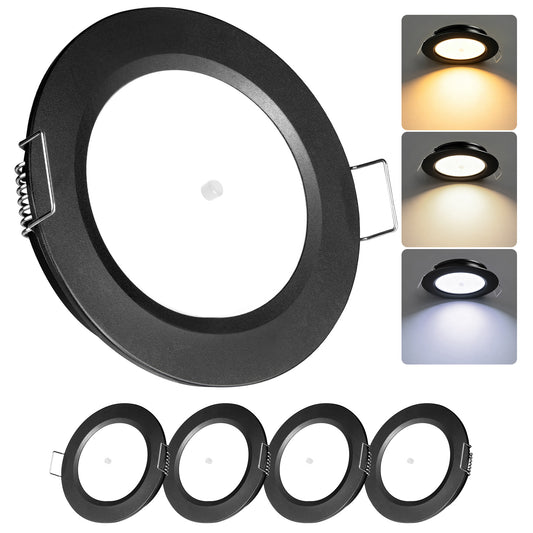 CamperXlite 12V LED Lights, RV Recessed Ceiling Light 76mm 3CCT 3000K/4000K/6000K 3W Full Aluminum
