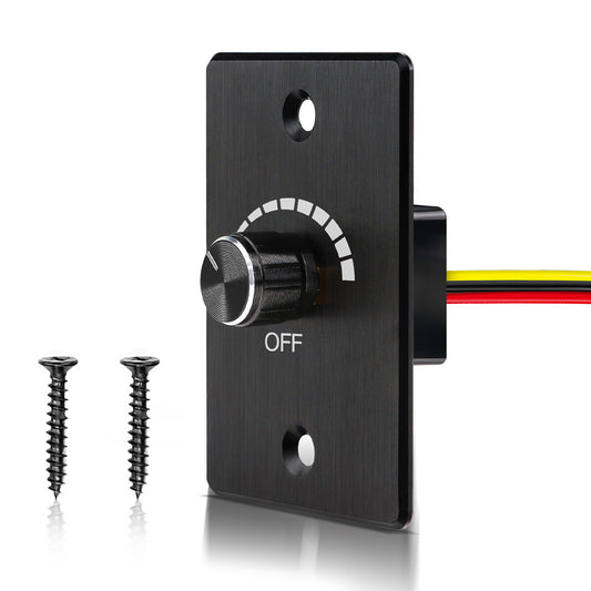 12-24V Dimmer Light Switch Caravan, Aluminum PWM Rotary Dimmer Works with 12V Dimmable Lights