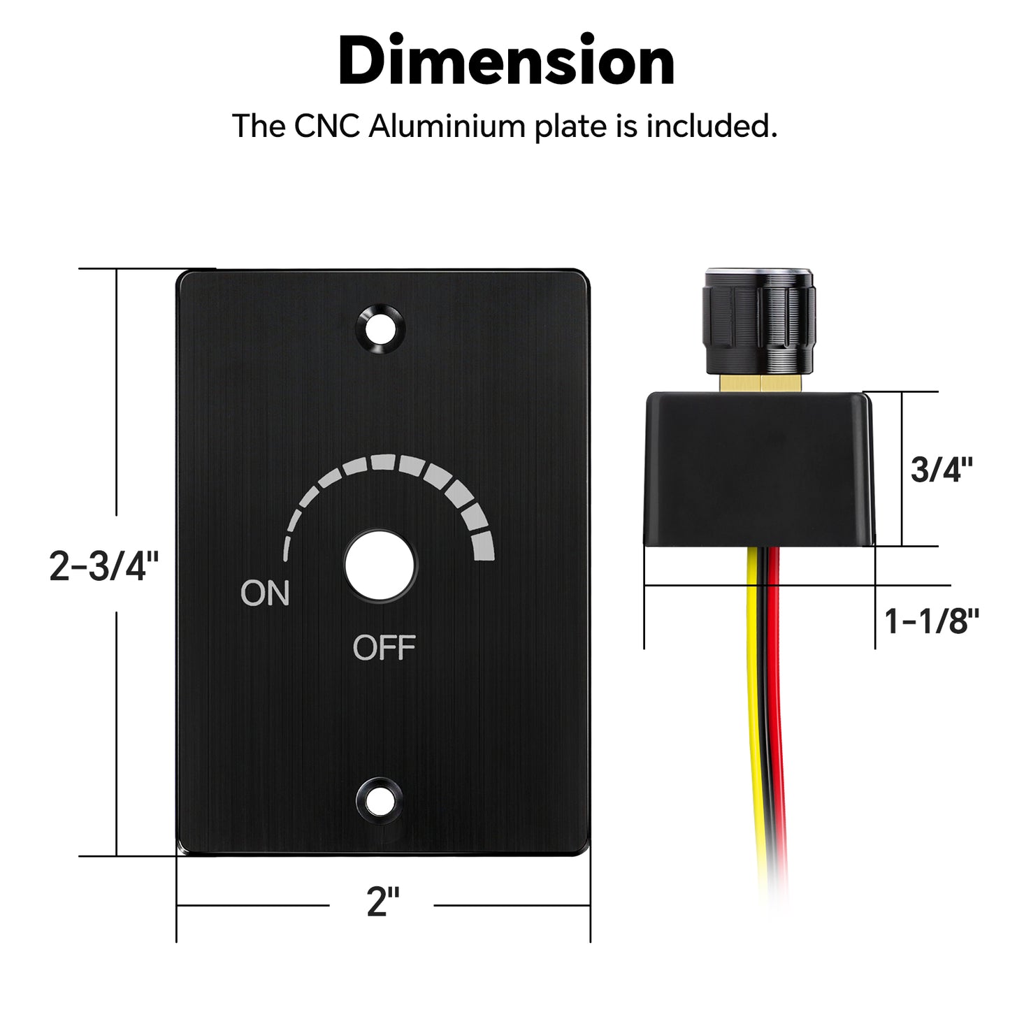 12-24V Dimmer Light Switch Caravan, Aluminum PWM Rotary Dimmer Works with 12V Dimmable Lights