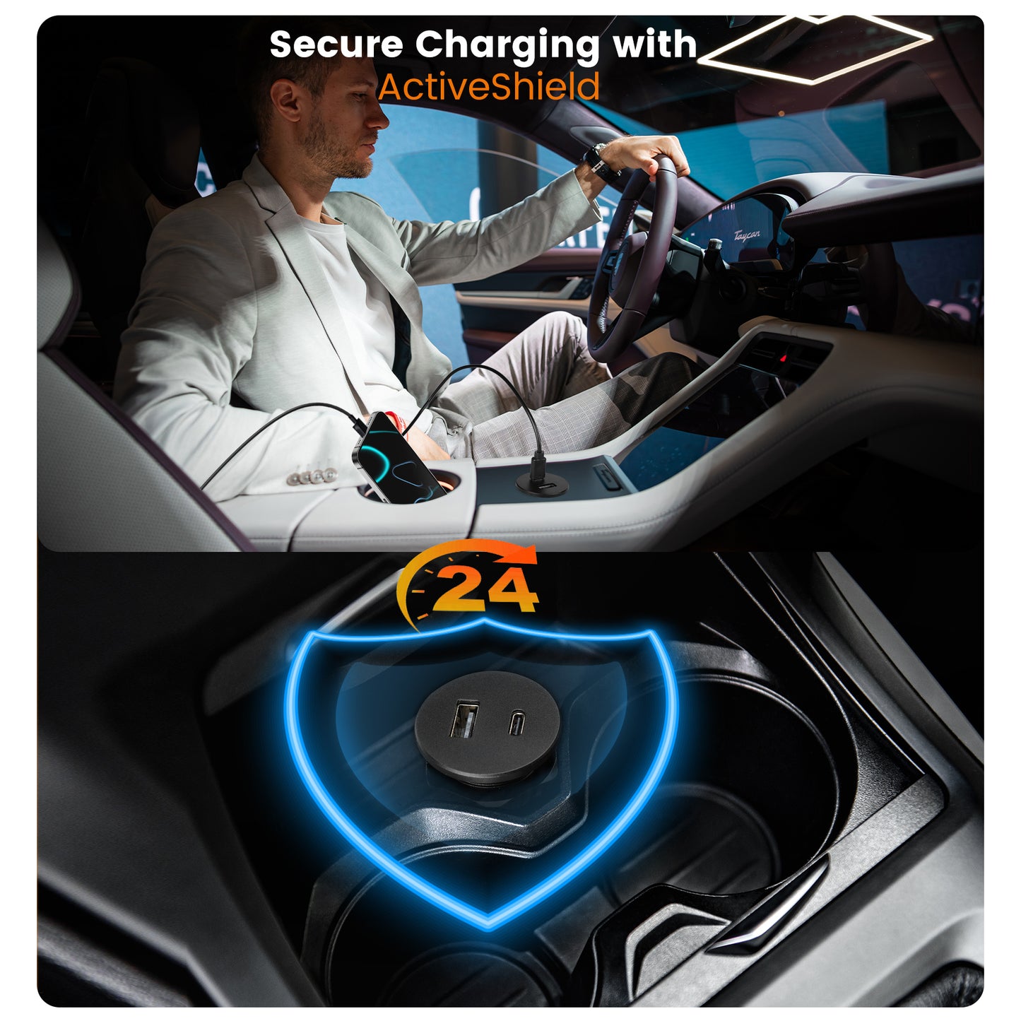 12V USB Outlet Wall Mount, 30W PD 3.0 + 18W QC 3.0 12V USB Charger Multi Port, Car Accessories Aluminum 12 Volt USB Charging Port for RV Trailer Camper Van Car Boat 24V