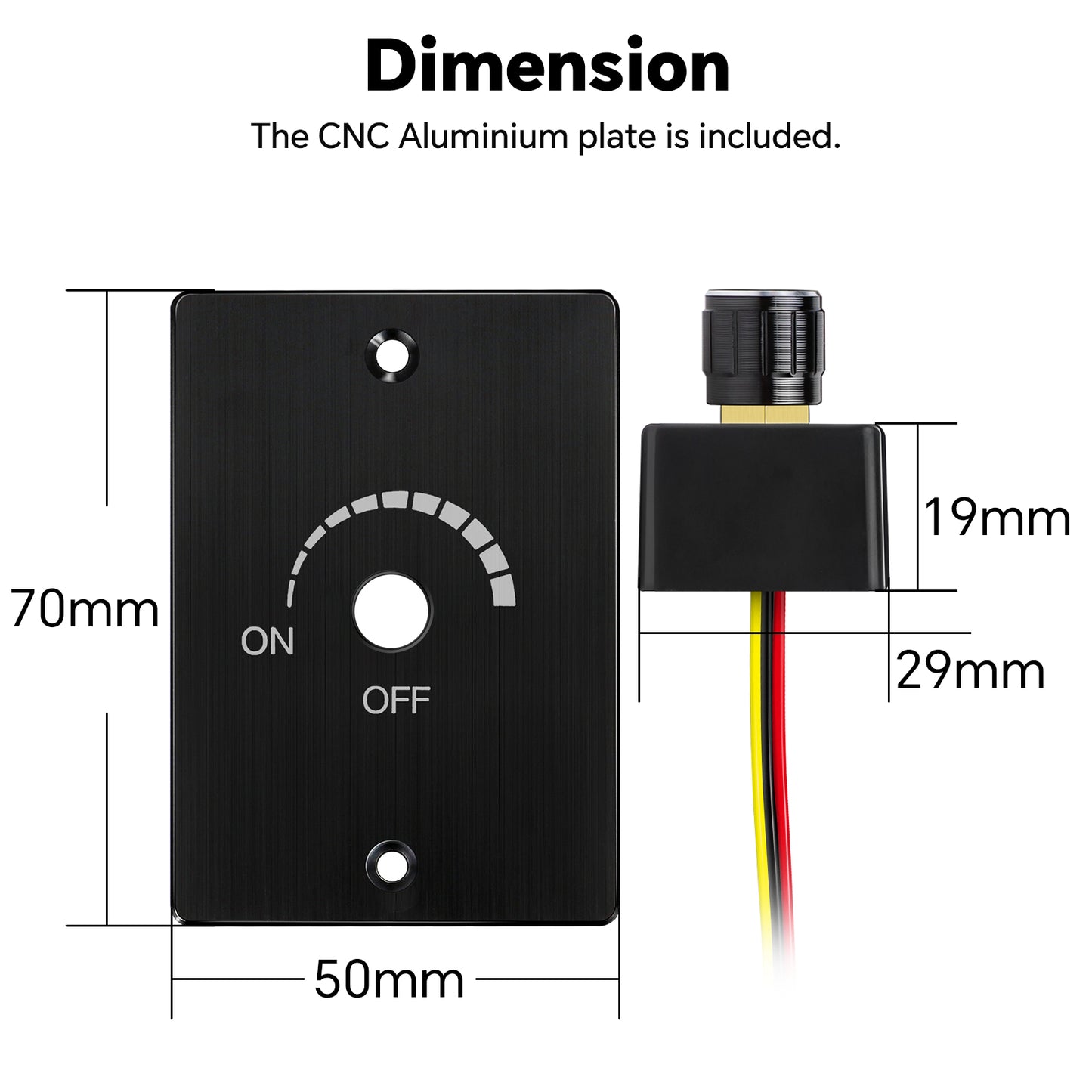 12-24V Dimmer Light Switch Caravan, Aluminum PWM Rotary Dimmer Works with 12V Dimmable Lights