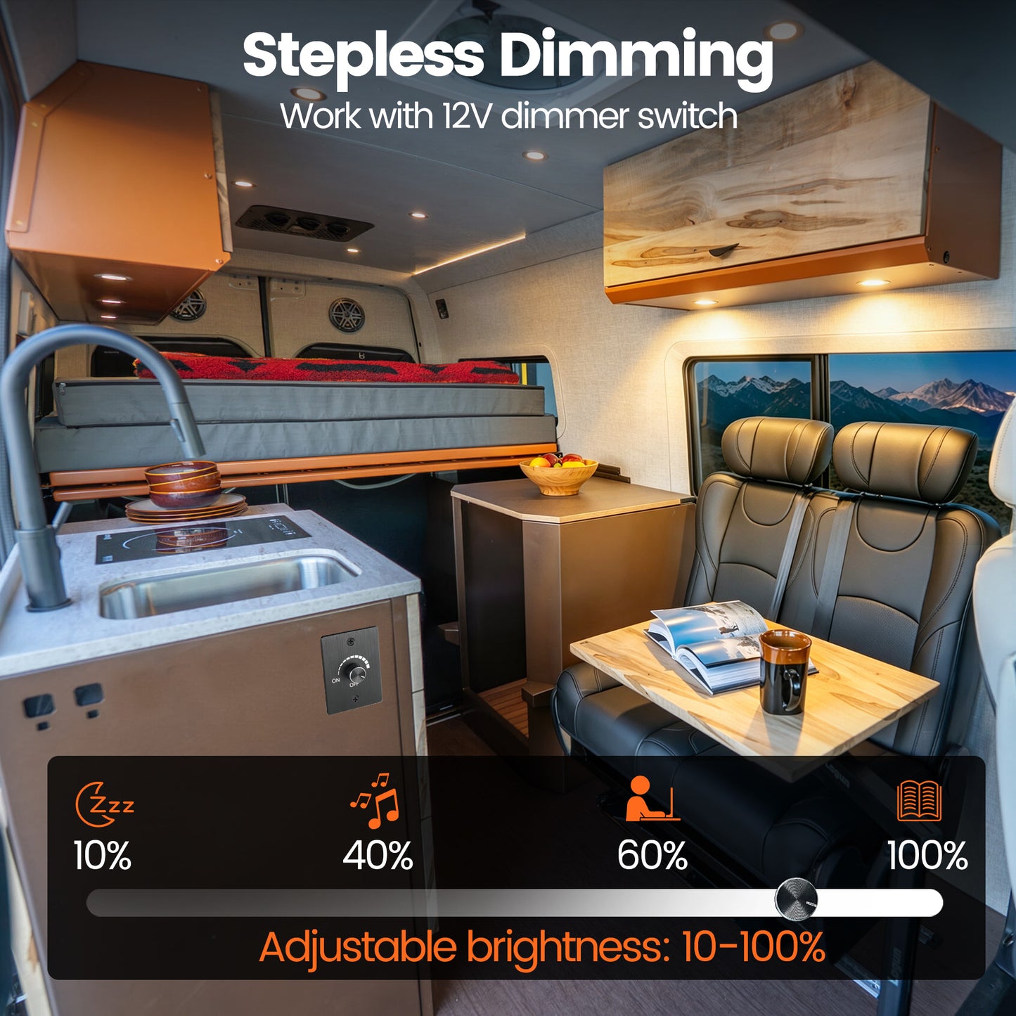 CamperXlite 12V LED Lights, RV Recessed Ceiling Light 76mm 3CCT 3000K/4000K/6000K 3W Full Aluminum