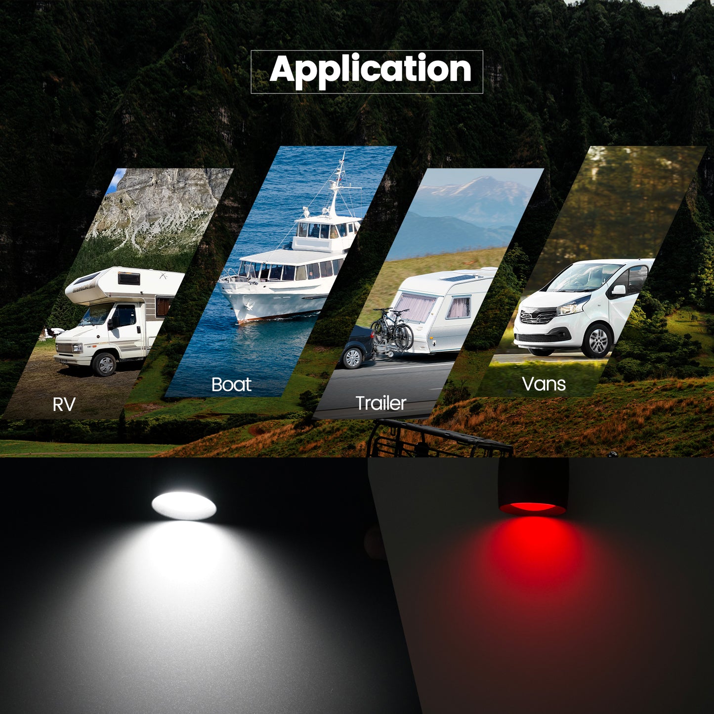 RV Reading Light, 12V LED Reading Light w/USB-C Charge Port, Red Night Light for Reading, Ideal for Camper Van Boat Bedside DC 12-24V Hard-Wired Wall Mount Long