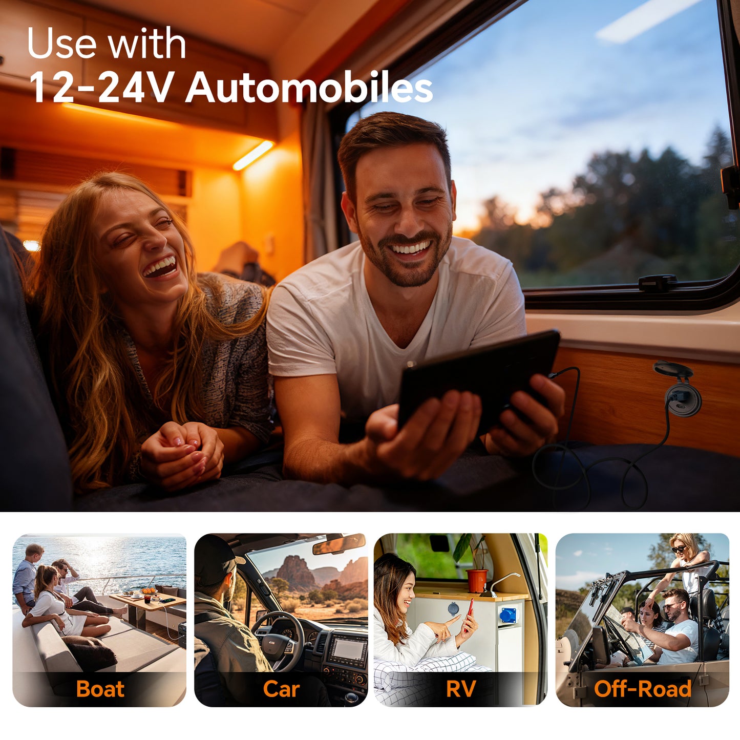 12V USB Outlet Wall Mount Aluminum Charger PD3.0 and QC 3.0 Waterproof Dual Port Fast Charging Socket USB C Cigarette Lighter Replacement for Boat RV Camper Trailer Truck Golf